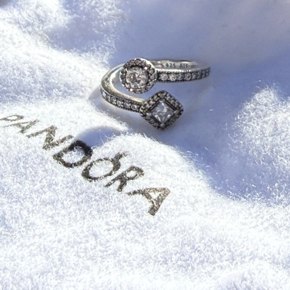 Pandora Silver Double Halo Ring